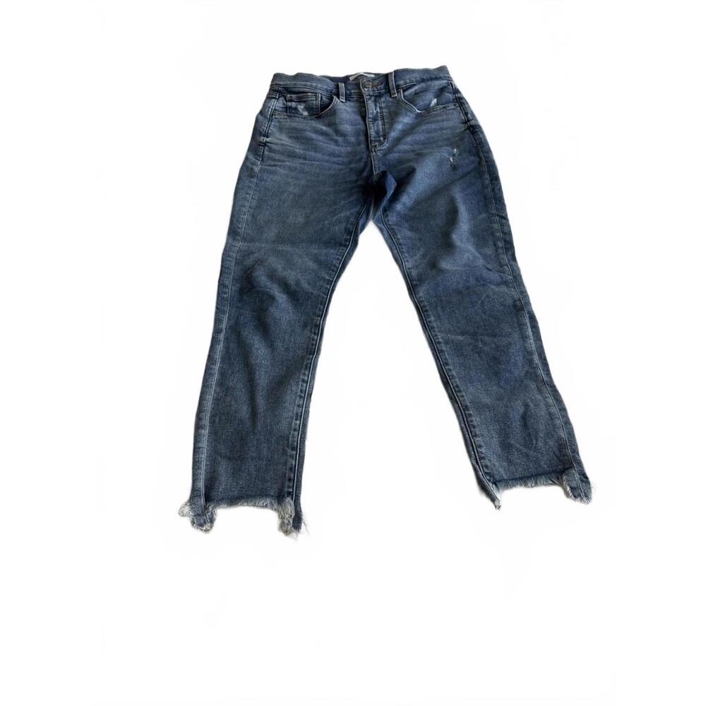 Loft  Jeans Womens 29/8 The   Skinny‎ Medium Wash Blue Denim DISTRESSED ANKLES